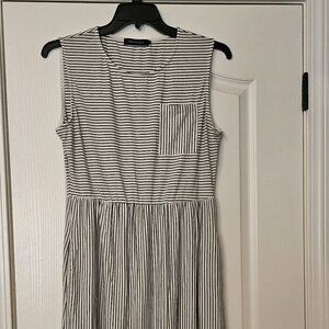 Merokeety Womens Sleeveless Striped High Waist Dress Size L